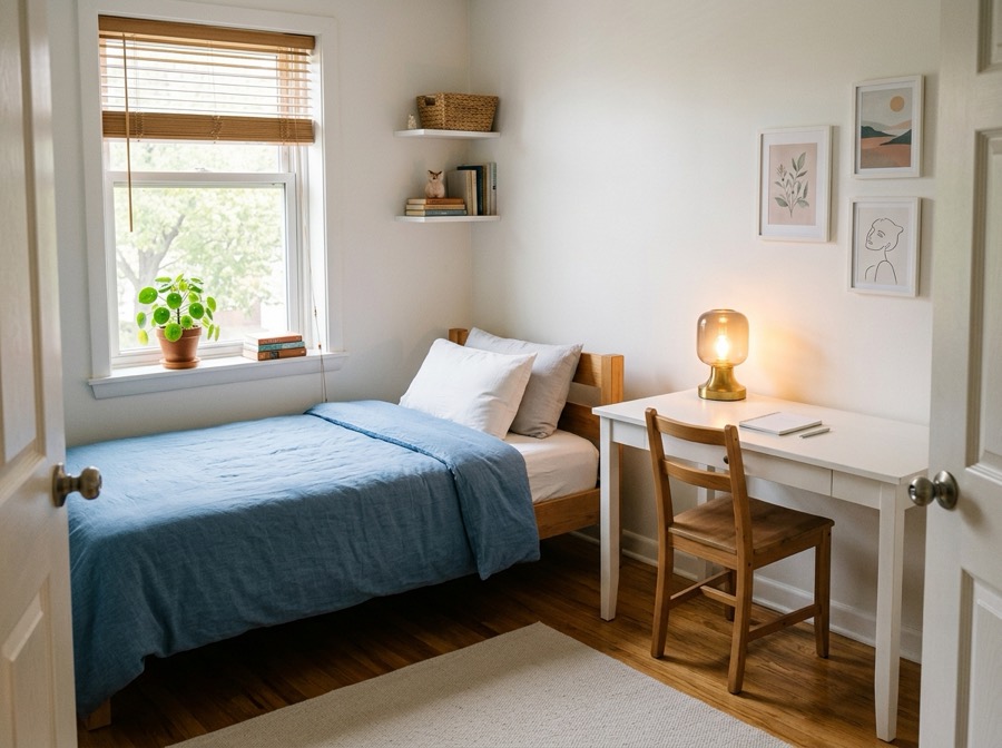 An example room, scanned twice. Both reads are exactly what RoomMaxx returned for these photos.